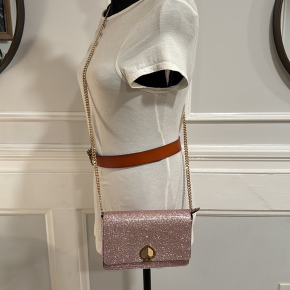 Kate Spade Bag Nicola Shimmer Sparkle Twistlock Crossbody/Shoulder Bag EUC Rare - Picture 10 of 17